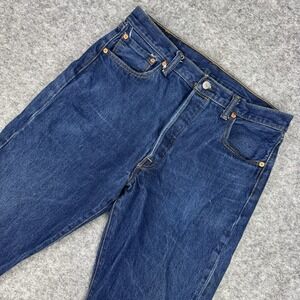 *FLAWS Levi's Men's 501 36x34 (meas 32x30) Original Straight Fit Jeans Dark Wash